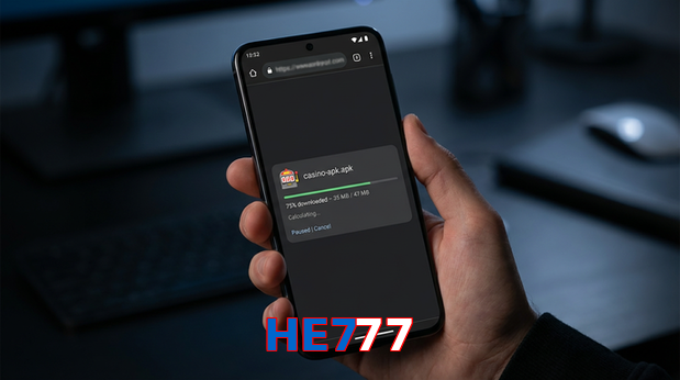 Main screen of HE777 apk page for PK players