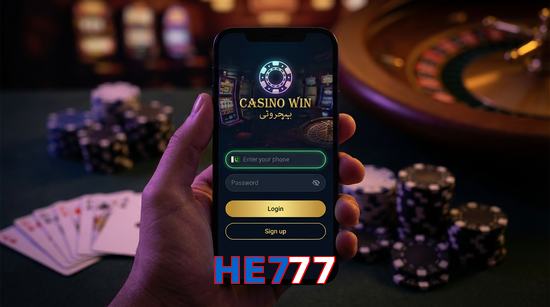 Main screen of HE777 login page for PK players